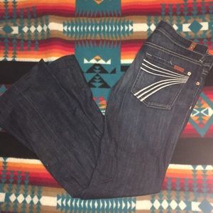 7 For All Mankind Dark Wash Dojo Flare size 27